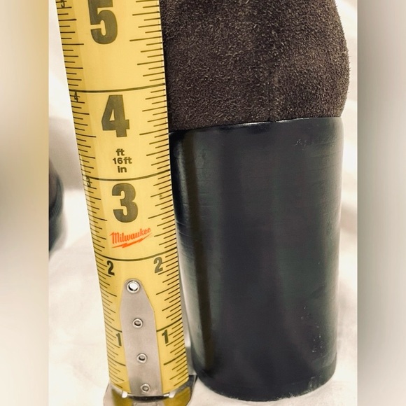 Aquatalia “Ilenia” Dark Grey Heeled Boots with Side Zipper. Metallic Accents. - Picture 11 of 13